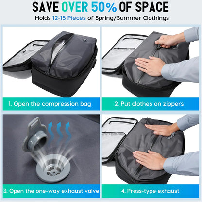 Anti-Theft Travel Backpack with Vacuum Compression & Laptop Compartment