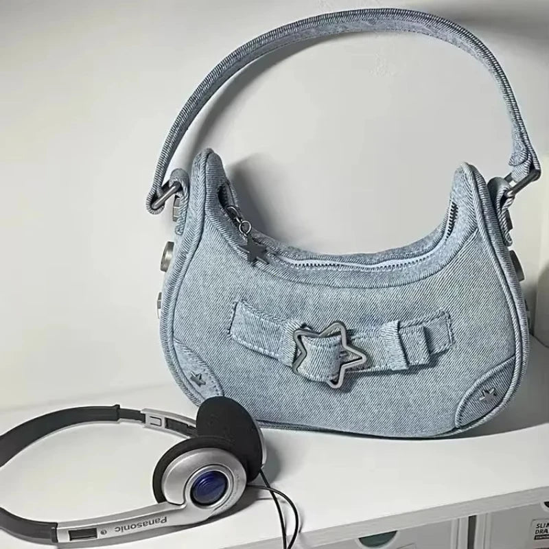 Gothic Star Crossbody Bag – Y2K Harajuku Shoulder Handbag