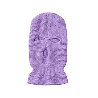 Winter Motorcycle Windproof Full Face Knit Hats Ski Mask Men Warm Wool Balaclava Embroidery Knitted