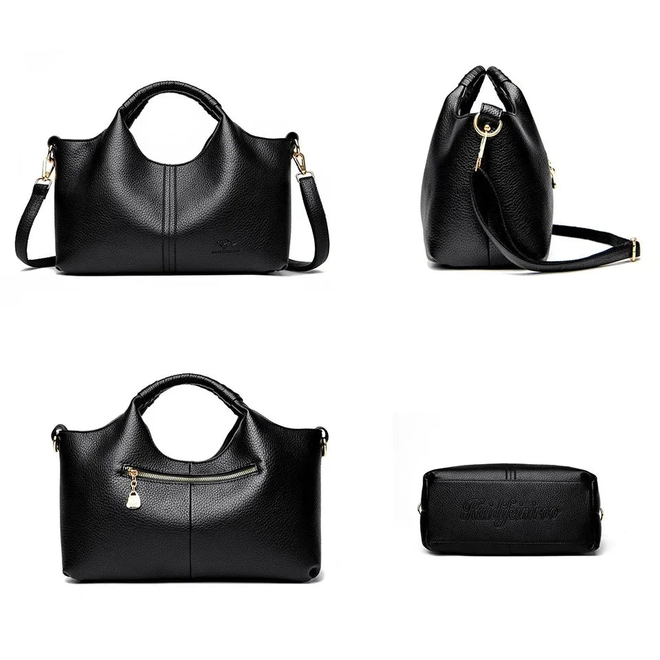 Soft Leather Tote Handbag – Women's Luxury Shoulder & Crossbody Bag