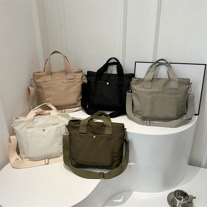Large Capacity Canvas Crossbody Tote Bag – Women's Commuter Shoulder Bag