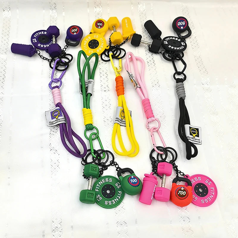 Fitness Keychain Set – Dumbbell, Kettlebell & Weight Plate Charms