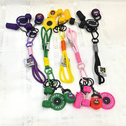Fitness Keychain Set – Dumbbell, Kettlebell & Weight Plate Charms