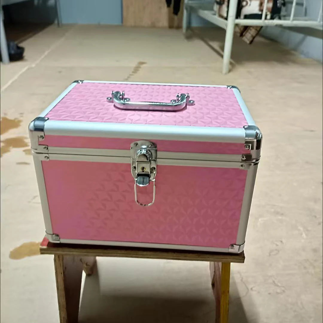 Professional Makeup Case with Mirror – Aluminum Alloy Cosmetic Organizer