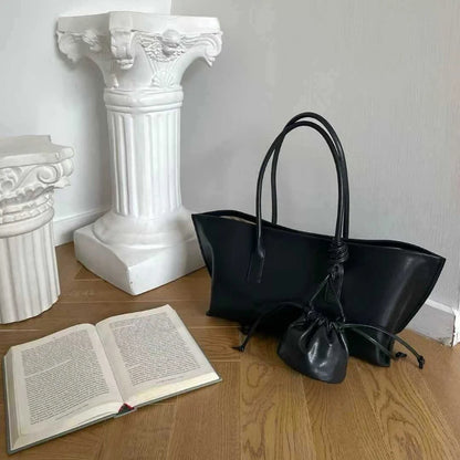 Genuine Leather 3-in-1 Women's Tote Bag – Large Capacity Shoulder Bag