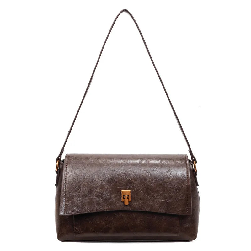 Retro High-Value Single Shoulder Armpit Bag Women S Winter Messenger Niche Commuter Small Square