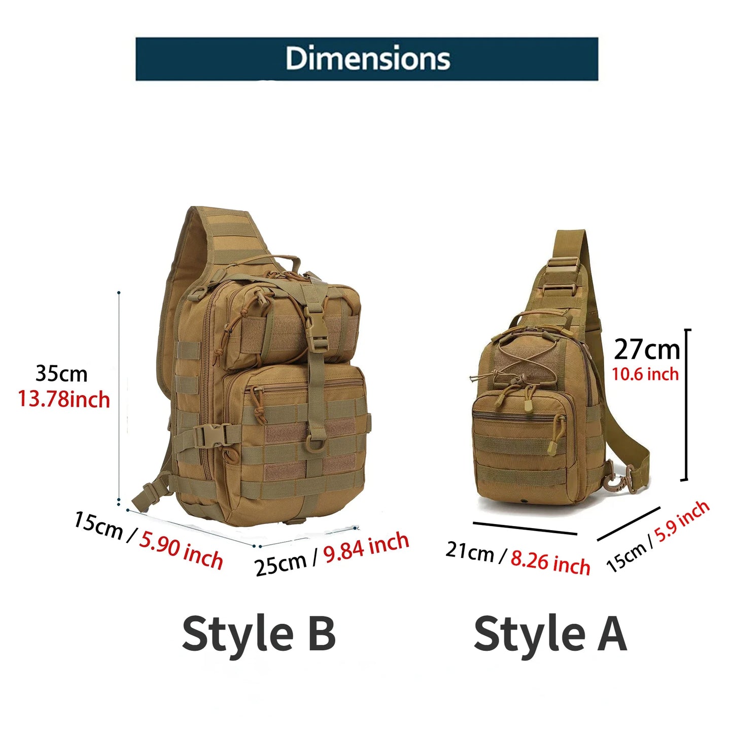 Tactical Sling Backpack Waterproof EDC Rucksack Outdoor Hiking