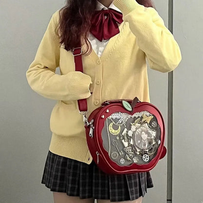 Apple-Shaped Ita Bag – Kawaii Harajuku Crossbody Handbag