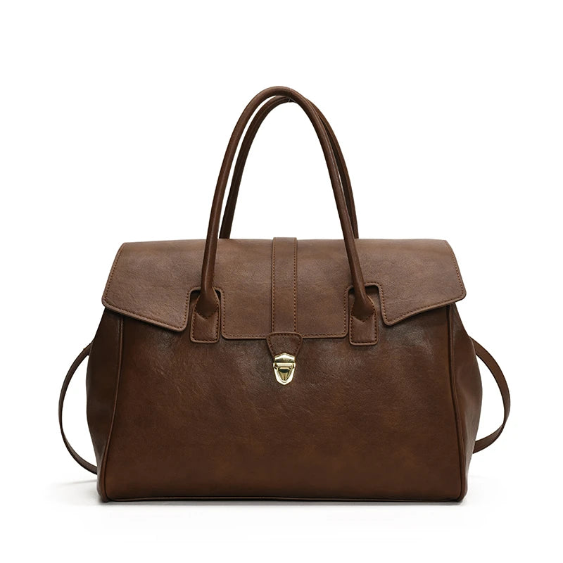 Boston Bag – Women's Luxury PU Leather Top-Handle Shoulder Bag