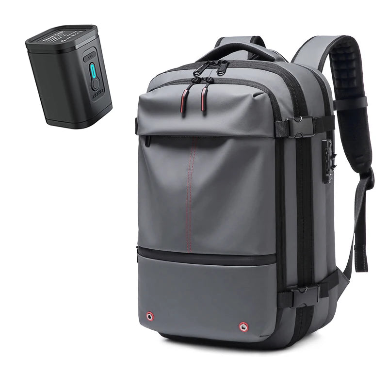 Vacuum Compression Backpack – 17" Laptop, Expandable, Men's Travel
