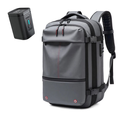 Vacuum Compression Backpack – 17" Laptop, Expandable, Men's Travel