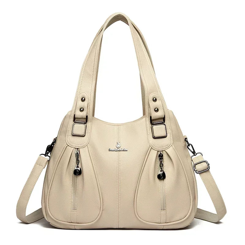 Leather Tote Shoulder Bag for Women – Large Crossbody Handbag
