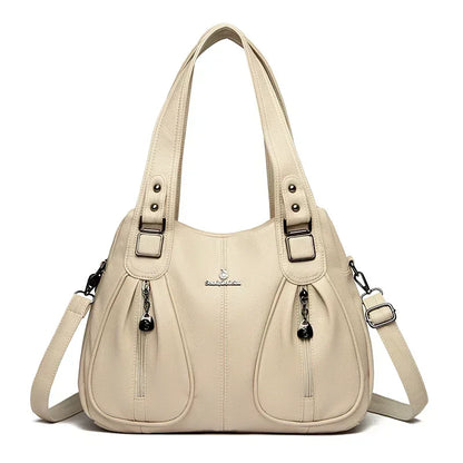 Leather Tote Shoulder Bag for Women – Large Crossbody Handbag