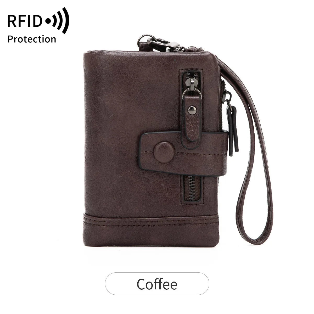RFID Blocking Women's Short Wallet – Large Capacity with Wristlet