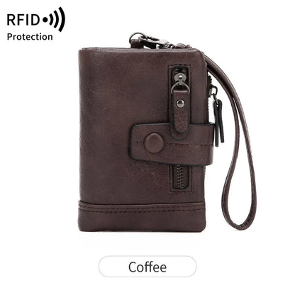RFID Blocking Women's Short Wallet – Large Capacity with Wristlet