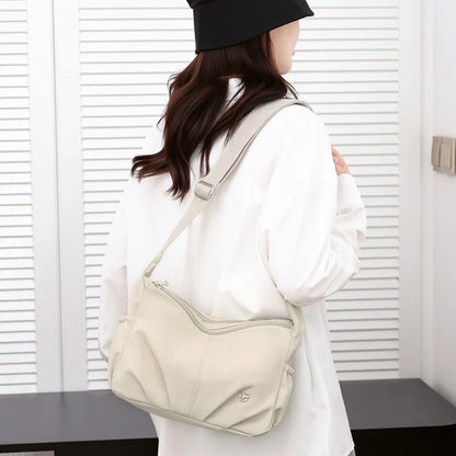 Women's Waterproof Nylon Crossbody Bag – 2-Layer Lightweight Shoulder Hobo Bag