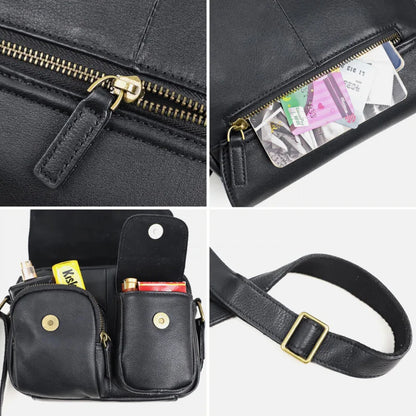 Genuine Leather Crossbody Messenger Bag for Men – 10.5" iPad