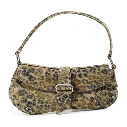 French Underarm Tote Bags Women S Brown Leopard Handbag Clutch Female Vintage Pu Leather Shoulder