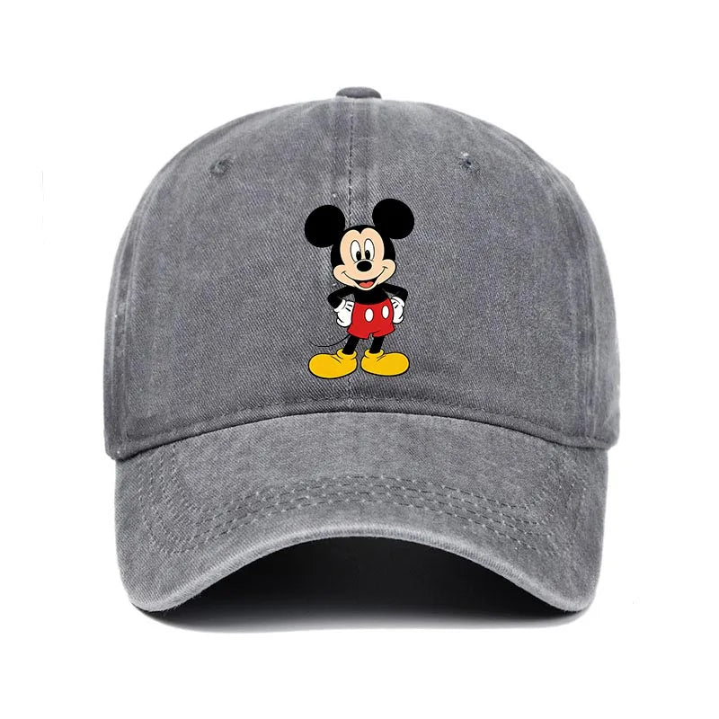 Cartoon Print Washed Baseball Cap – Unisex Vintage Snapback Hat