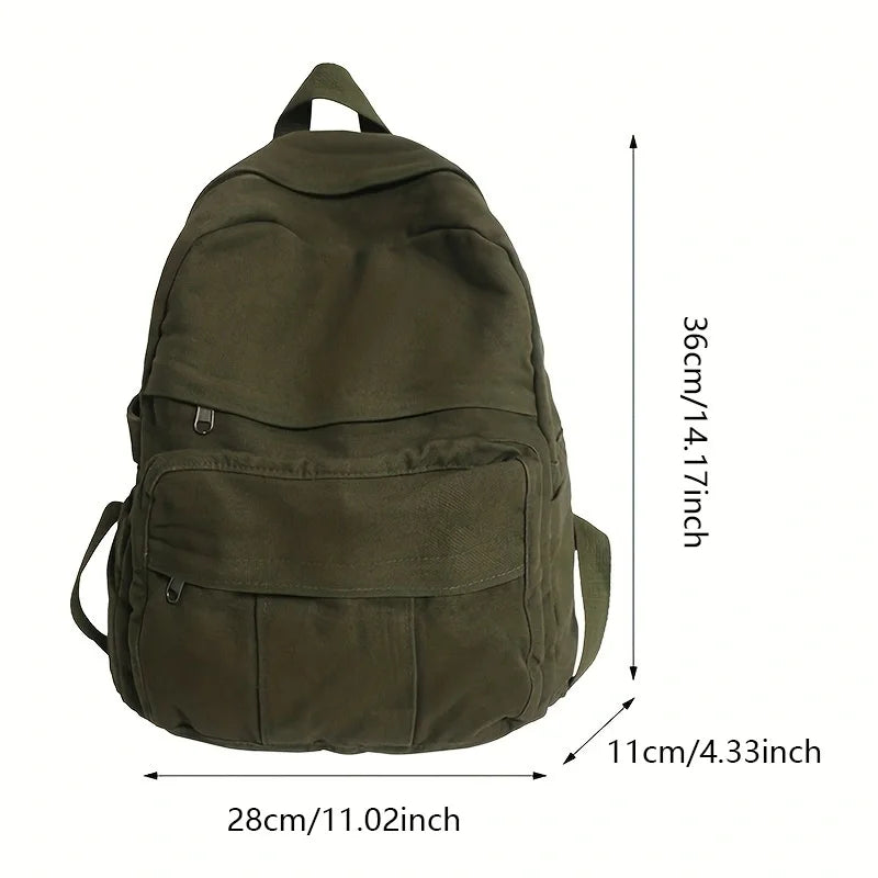 Canvas Women's Backpack – Large Capacity Vintage School Bag