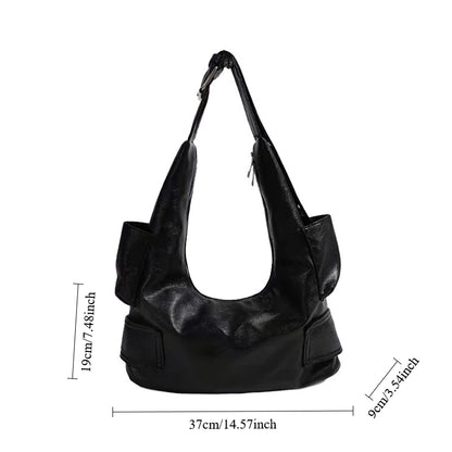 Y2K Belt Buckle Shoulder Bag – Edgy PU Leather Purse for Women