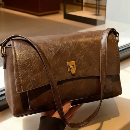 Retro High-Value Single Shoulder Armpit Bag Women S Winter Messenger Niche Commuter Small Square