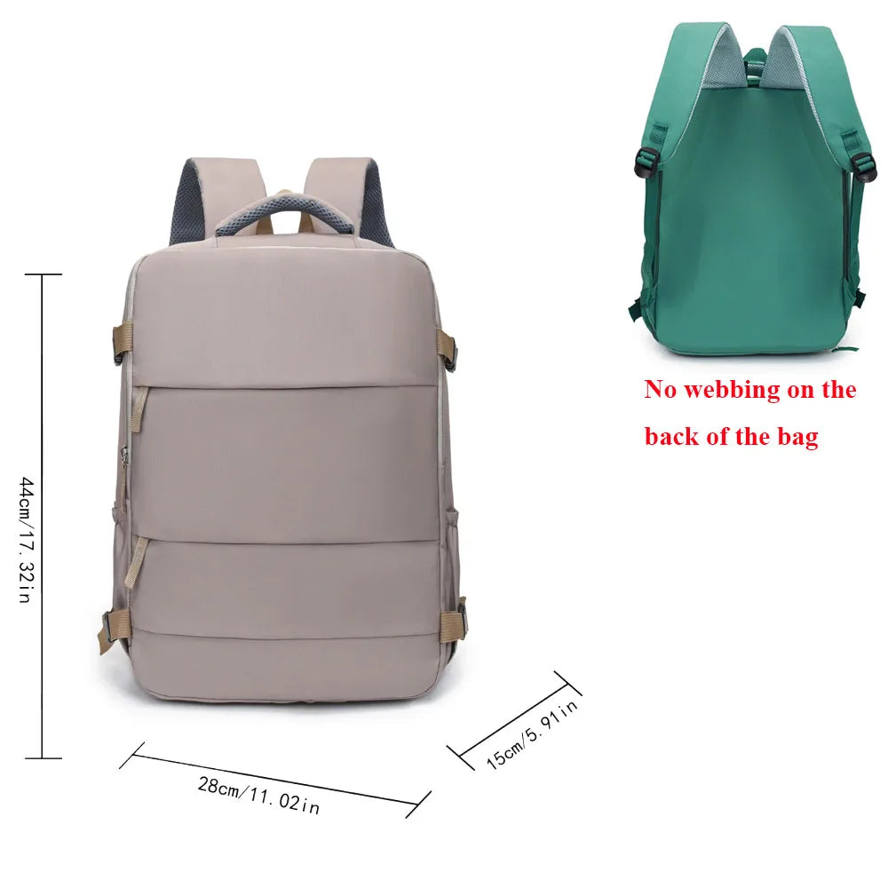 Large Capacity Travel Backpack with Luggage Strap for Women