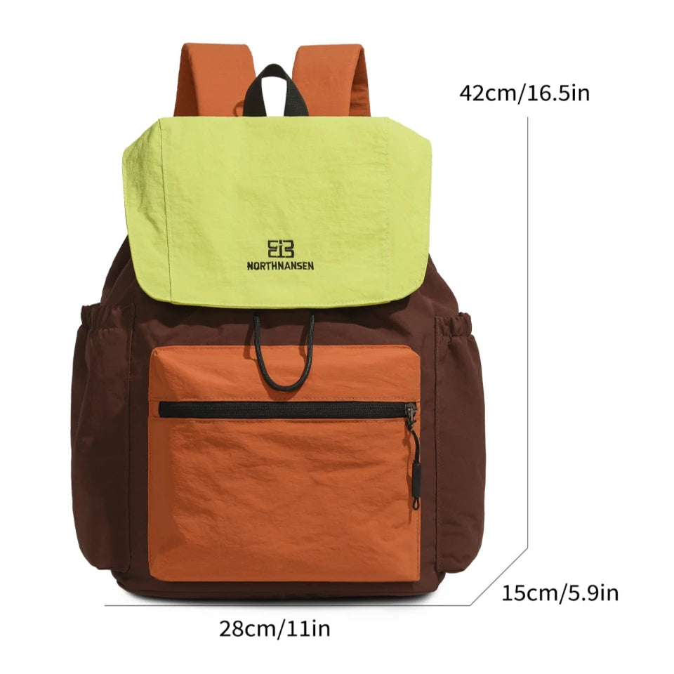 Large Capacity Casual Backpack – Unisex Colorblock Shoulder Bag