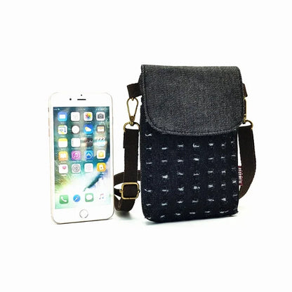 Denim Mini Crossbody Phone Bag – 3-Layer Women's Purse