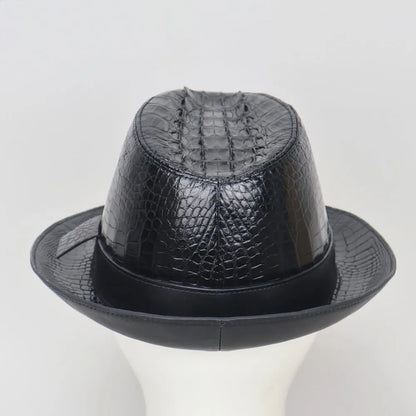 Crocodile Leather Wide Brim Fedora Hat – Men's Exotic Style