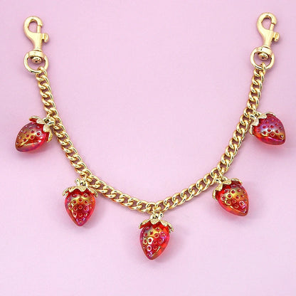 Strawberry Bag Charm Chain – Cute Pendant Keychain Accessory