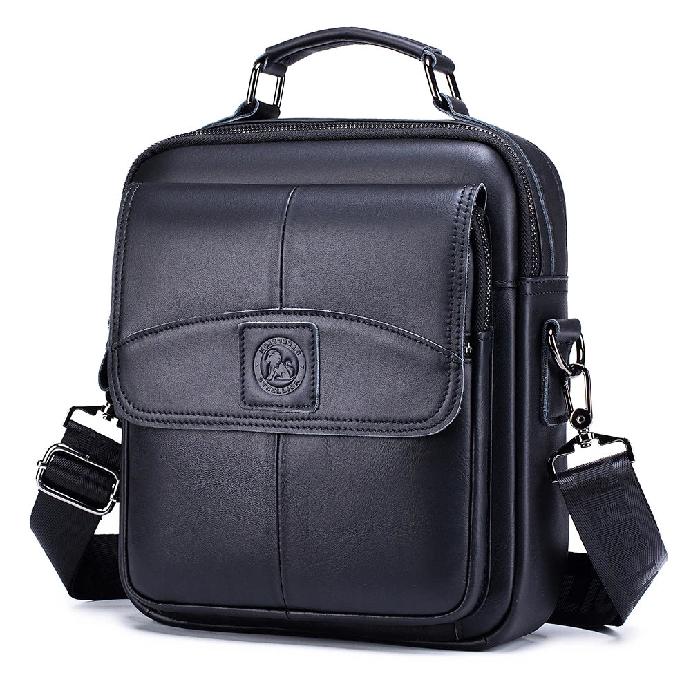 Men's Leather Business Crossbody Bag – Large Capacity Shoulder Bag