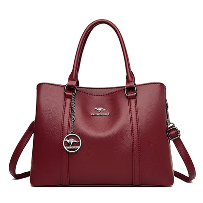 Women's Leather Tote Bag – Large Capacity Shoulder & Crossbody Handbag