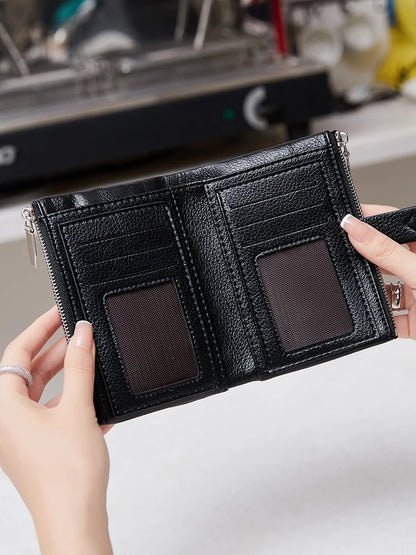 Slim Zipper Coin Purse with Multiple Card Slots