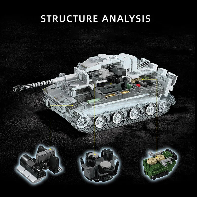 Tiger Tank MOC Building Blocks Set 1:28 Scale