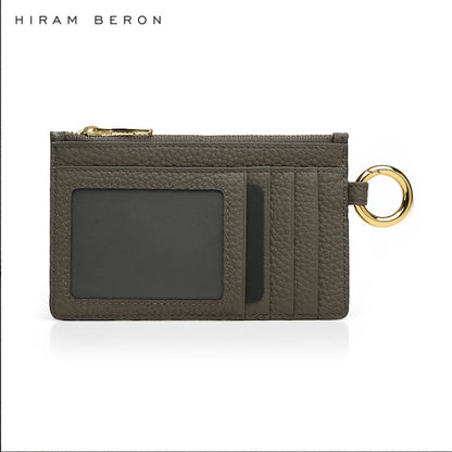 Leather ID Card Holder with Lanyard, Slim Badge Holder Wallet