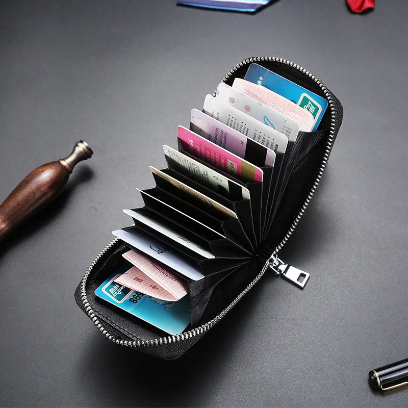 RFID Blocking Men's Crocodile Leather Card Holder Wallet