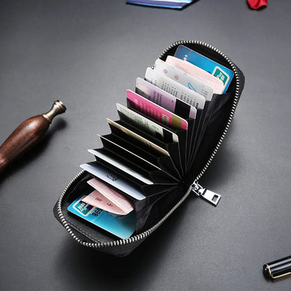 RFID Blocking Men's Crocodile Leather Card Holder Wallet