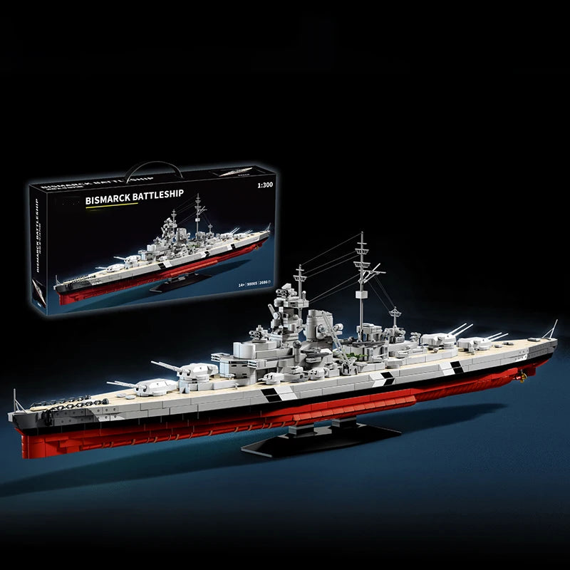 Bismarck Battleship MOC Building Set – 1:300 Scale Military Model