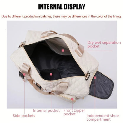 Gym Duffle Bag Large Capacity Nylon Argyle Travel Sports Bag