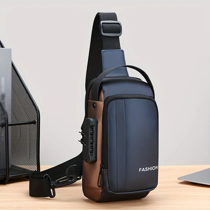 Men's Oxford Crossbody Sling Bag – Anti-Theft Chest Pack
