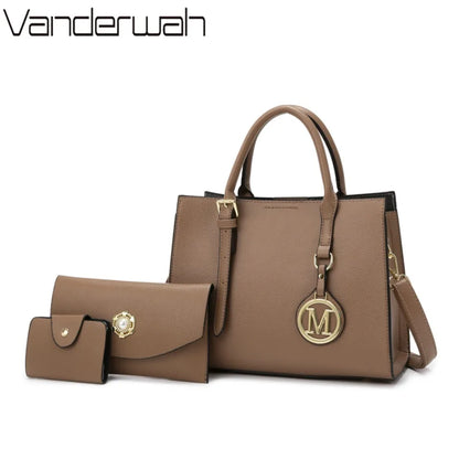 Women's PU Leather Tote Bag Set – Vintage Luxury Designer Handbag