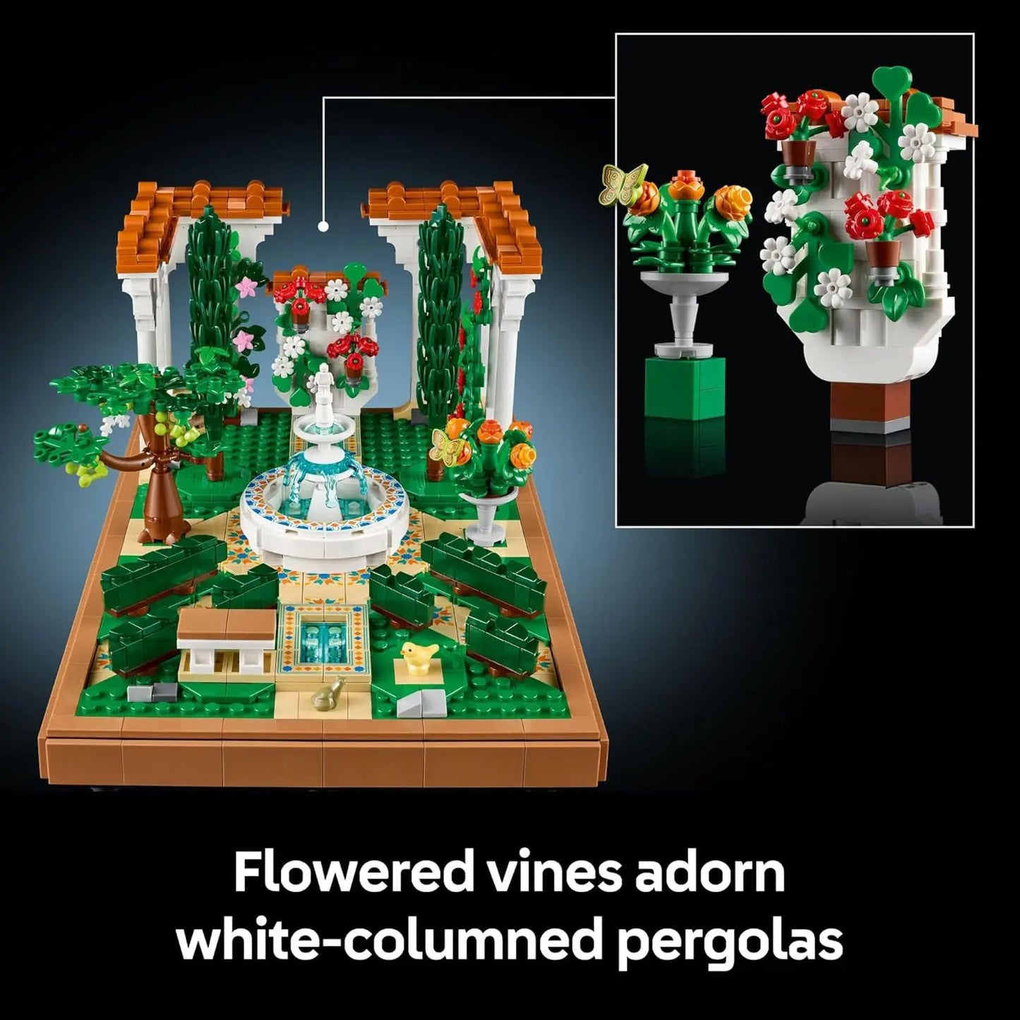 LEGO Icons 10359 Fountain Garden – 1302 Pieces for Adults