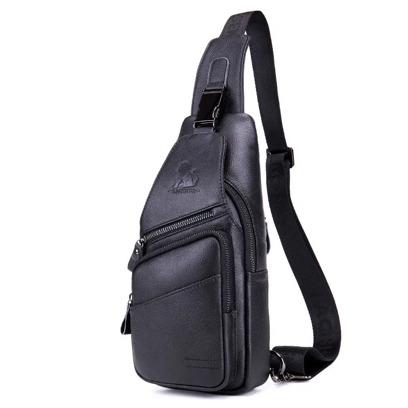 Men's Genuine Leather Backpack – Crocodile Pattern Cowhide