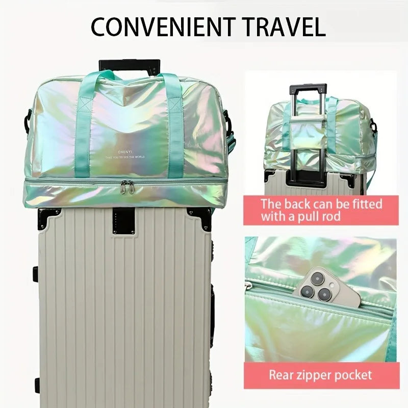 Holographic Duffle Bag – Large Capacity Weekender & Gym Bag