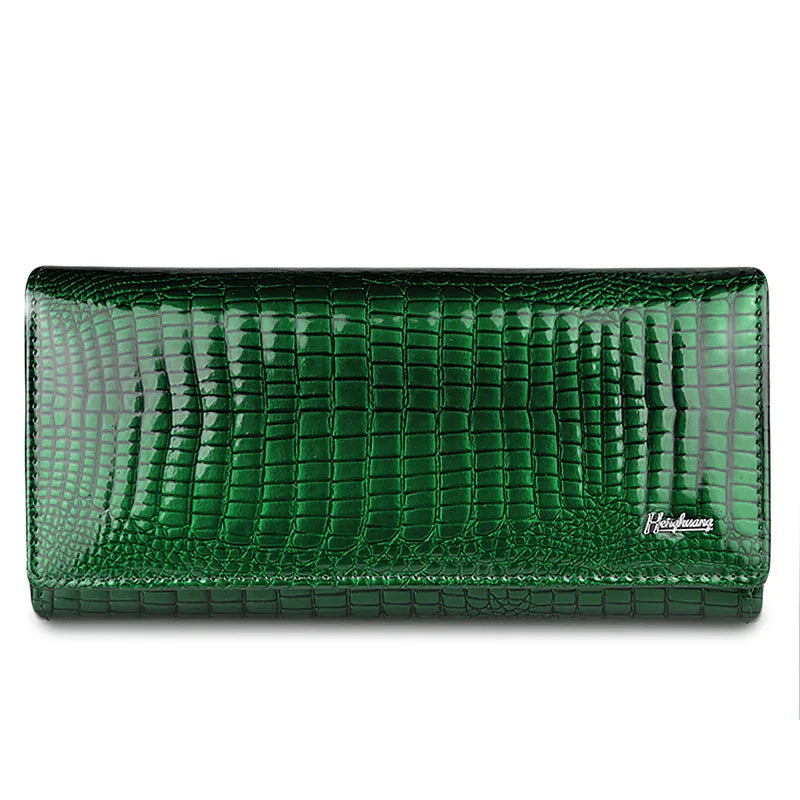 Alligator Pattern Women's Genuine Leather Clutch Wallet