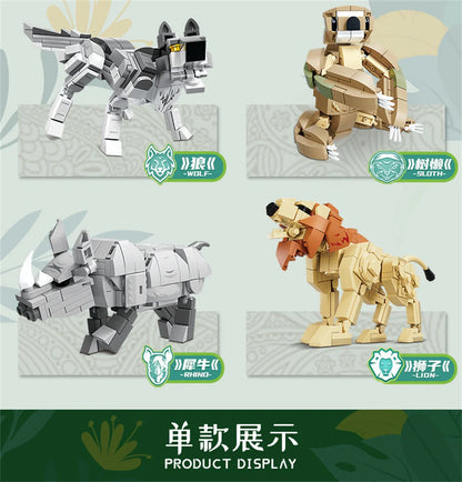 Wild Animal Building Blocks Set – Mini Safari Figures Brick Toy