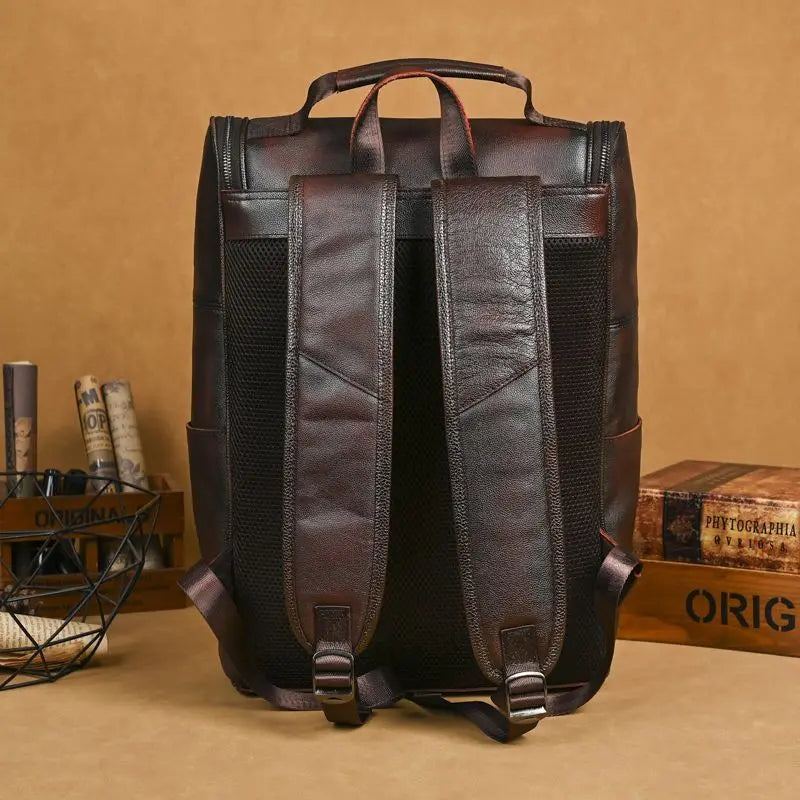 Genuine Leather Women's Vintage Backpack – Cowhide Retro Bag