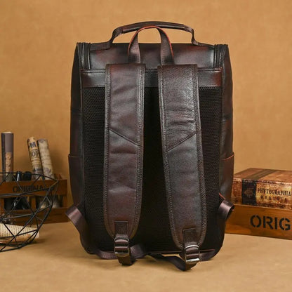 Genuine Leather Women's Vintage Backpack – Cowhide Retro Bag