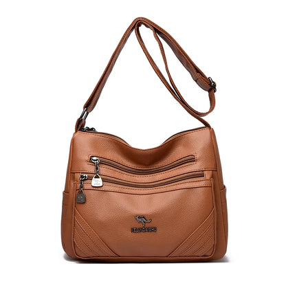 Crossbody Shoulder Bag for Women – Soft PU Leather, Multi-Pocket